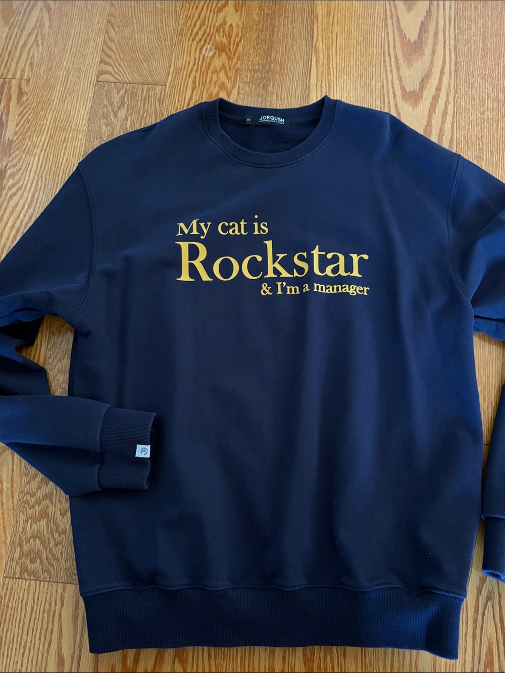 Navy 'My Cat is Rockstar' Crewneck Sweatshirt